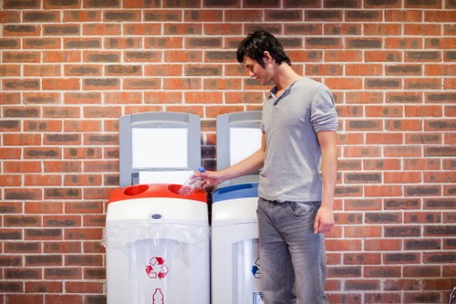 Residential waste being sorted for recycling