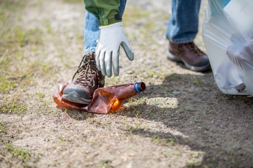 Professional waste clearance team at a construction site